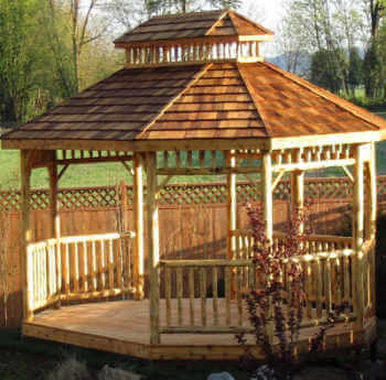 Log Oval Gazebo #7